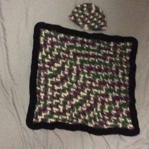 Hat and baby blanket